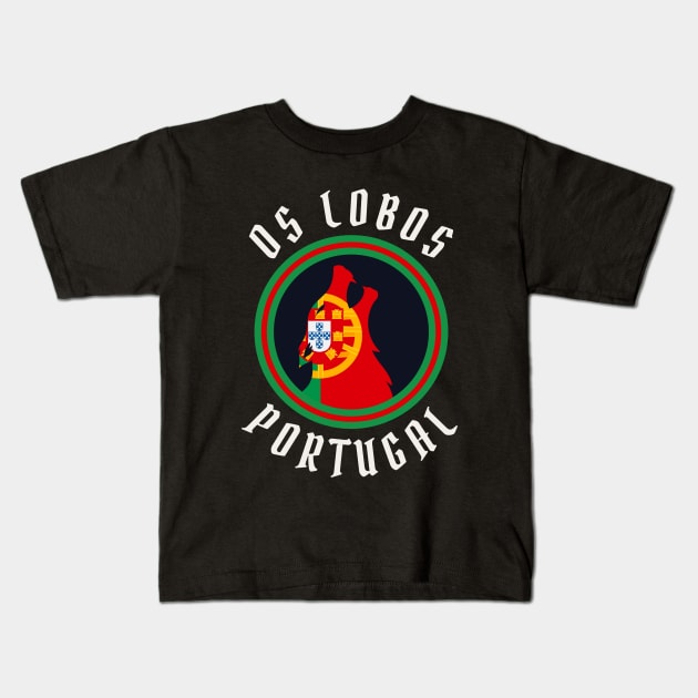 Os Lobos Portugal Rugby Team Kids T-Shirt by Teessential